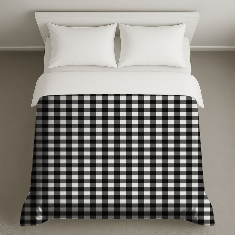 Black White Gingham Duvet Covers, King