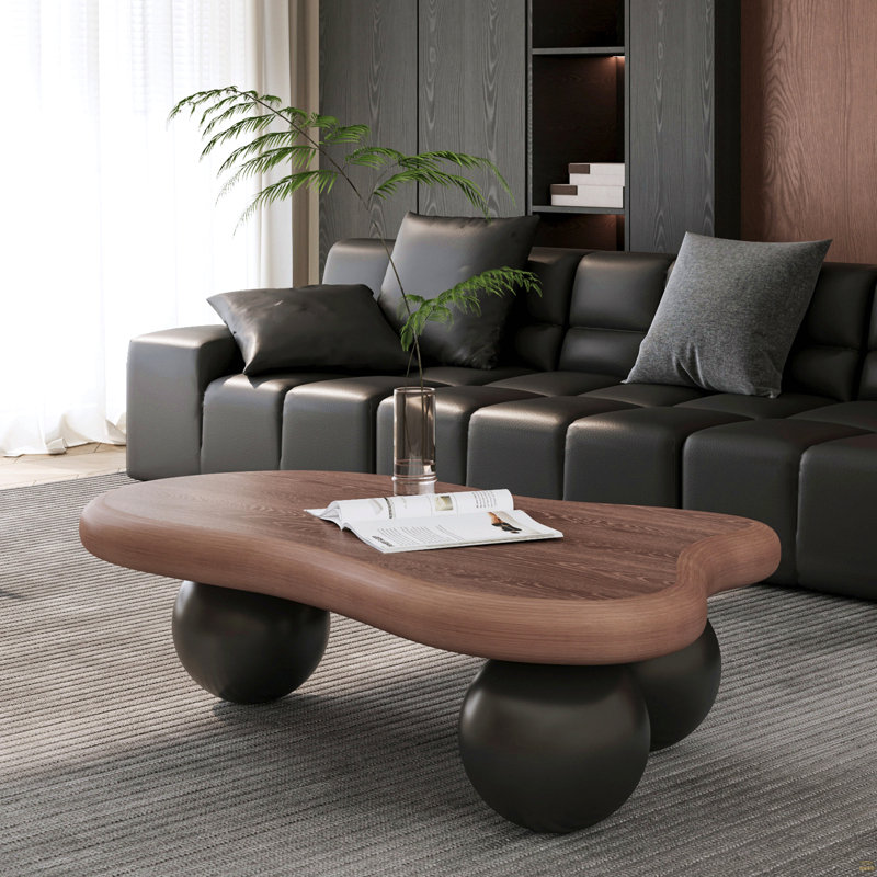 Table basse de 47 pouces en forme de nuage avec 3 pieds en forme de boule
