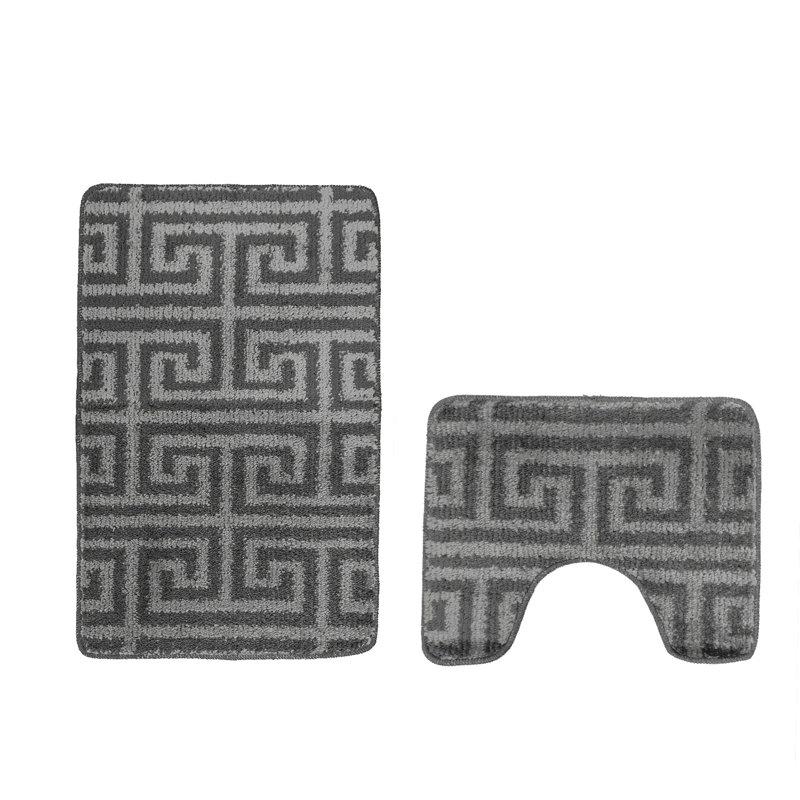 Akinori Polypropylene Plastic Non-Slip Bath Mat, Grey