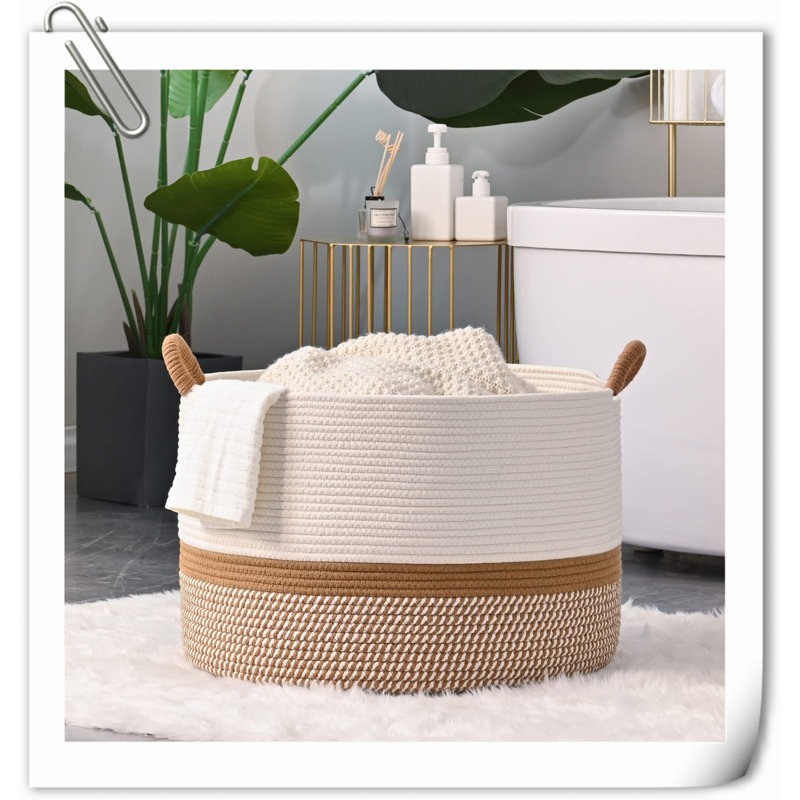 Beachcrest Home Fabric Decorative Basket