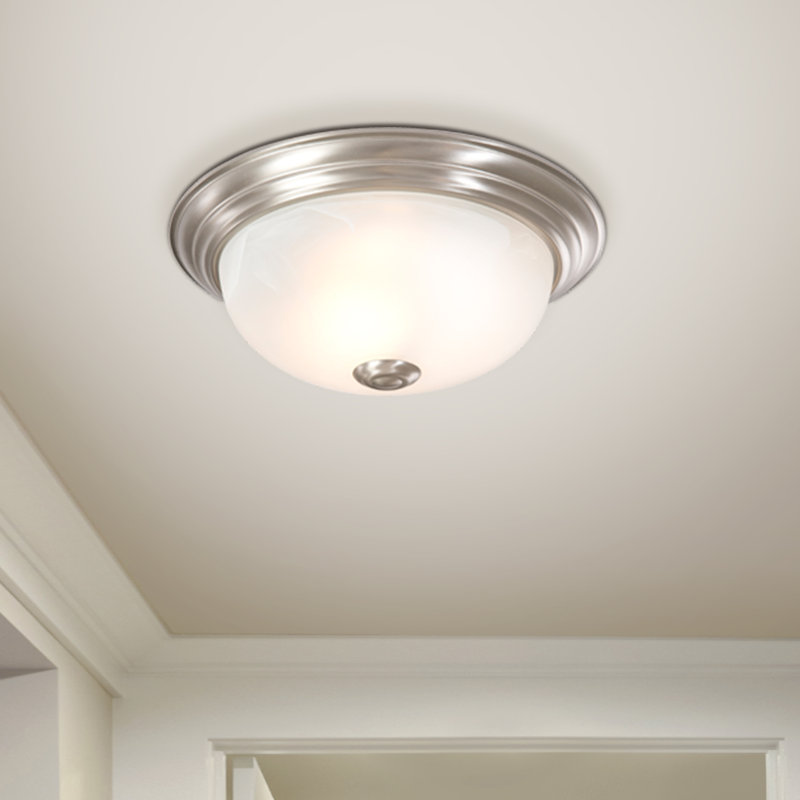 Plafonnier encastré 1 lumière 10,38 po, Nickel satiné