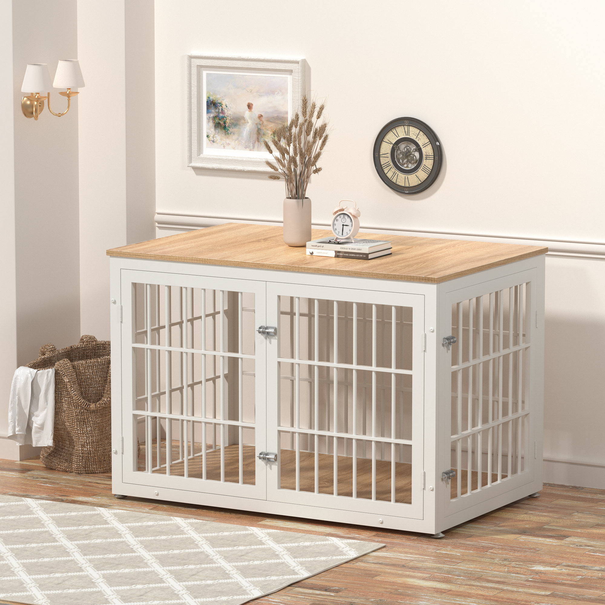 Tucker Murphy Pet™ Heavy Duty Dog Crate Furniture, Decorative Pet House End Table, Wooden Cage Kennel Furniture Indoor & Reviews | Wayfair