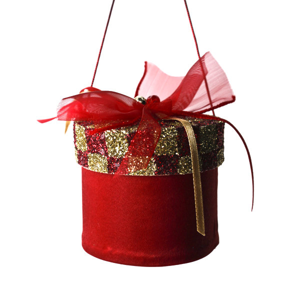 7cm Holiday Shaped Ornament, Red/Gold