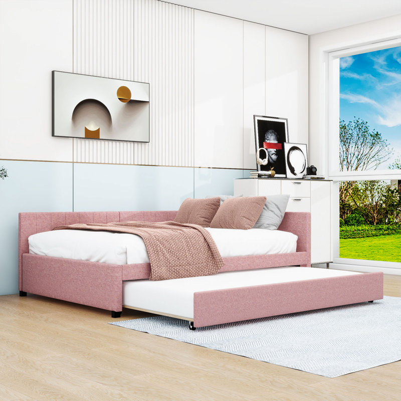 Thelman Upholstered Daybed, Full / Double, Pink