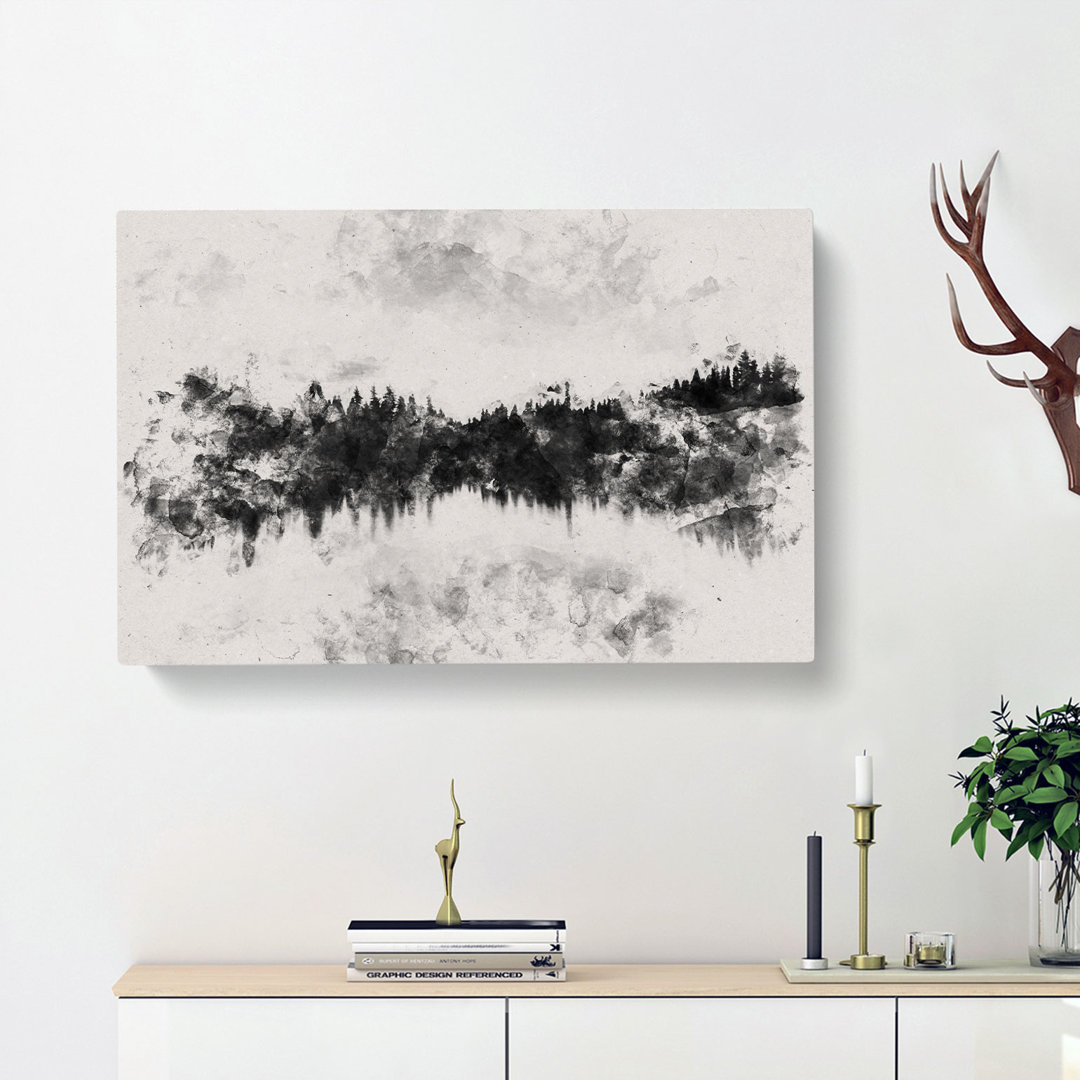 Forest Reflecting On A Lake - Wrapped Canvas