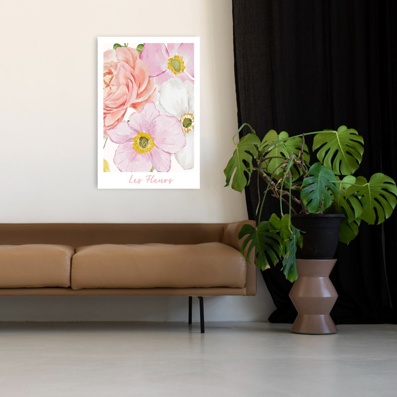 Doux pastel, fleurs délicates, art mural nature, H 48 po x l 32 po