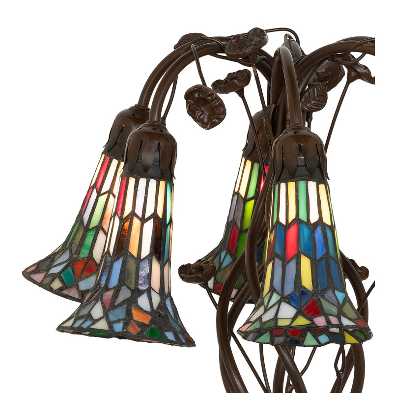 Meyda Tiffany & Stained Glass Table Lamp, Ruby/Green/Blue/Black