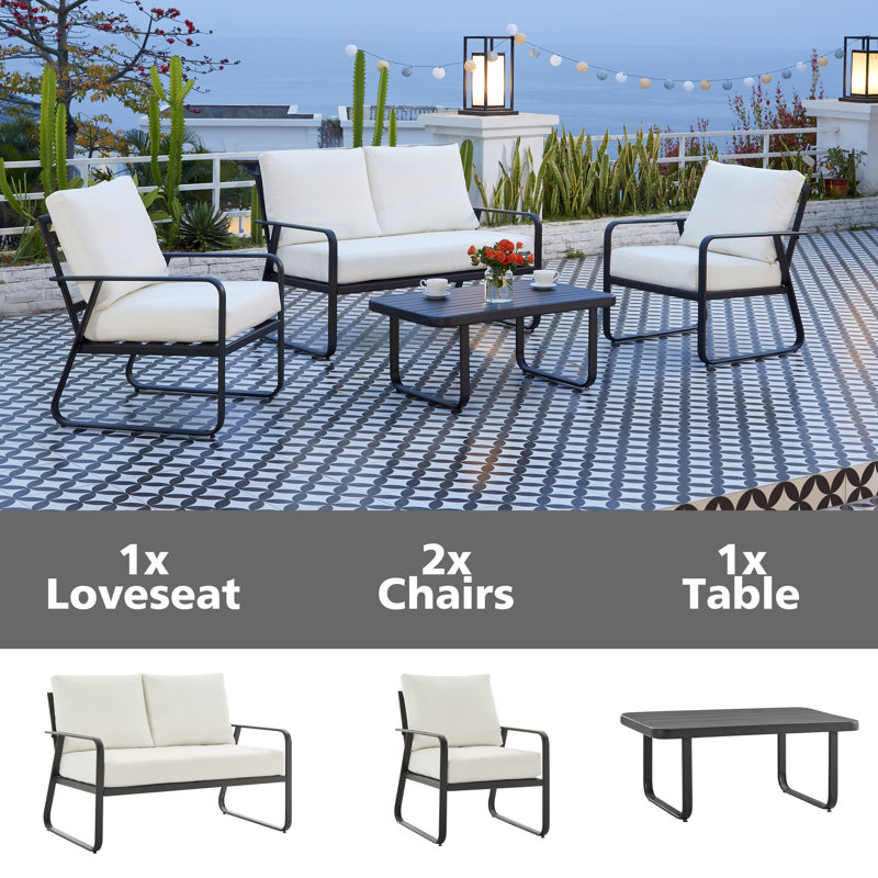 Maui 4 Pc Outdoor Set-off White