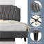 Upholstered Bed Frame with with Diamond Button-Tufted Headboard-333022944-332416920