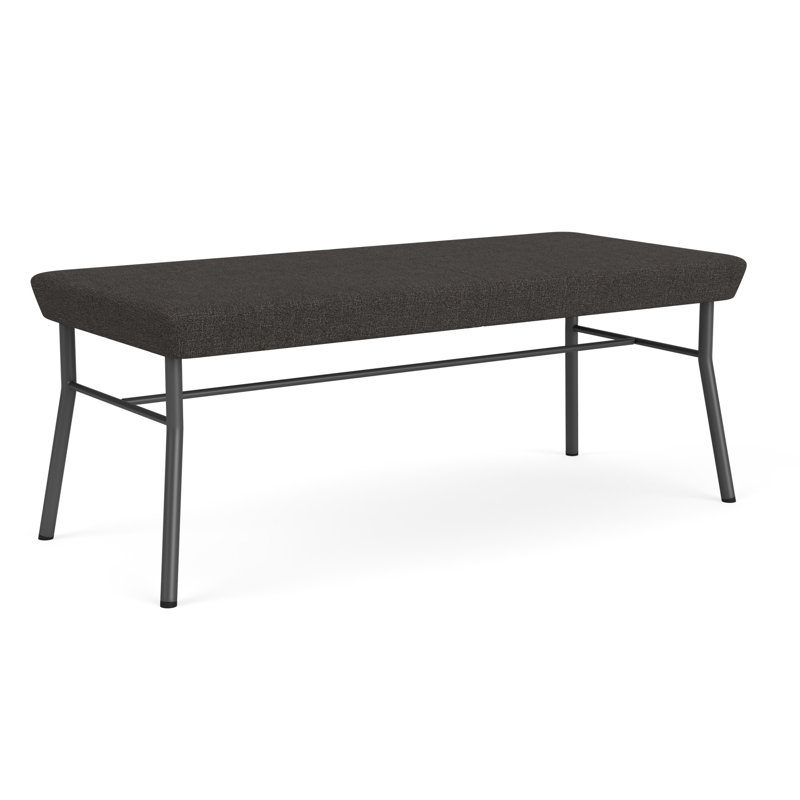 Lesro Mystic Waiting Reception 2 Seat Bench Metal Frame, Archetype Smoke, Charcoal