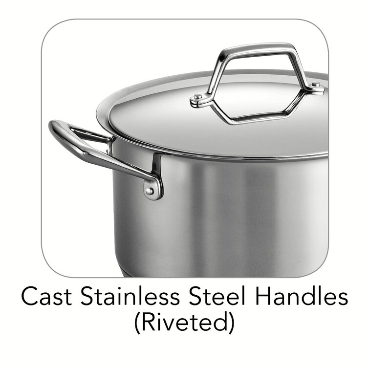 Tramontina Covered Stock Pot Stainless Steel Induction-Ready 8 Quart,  80101/011DS