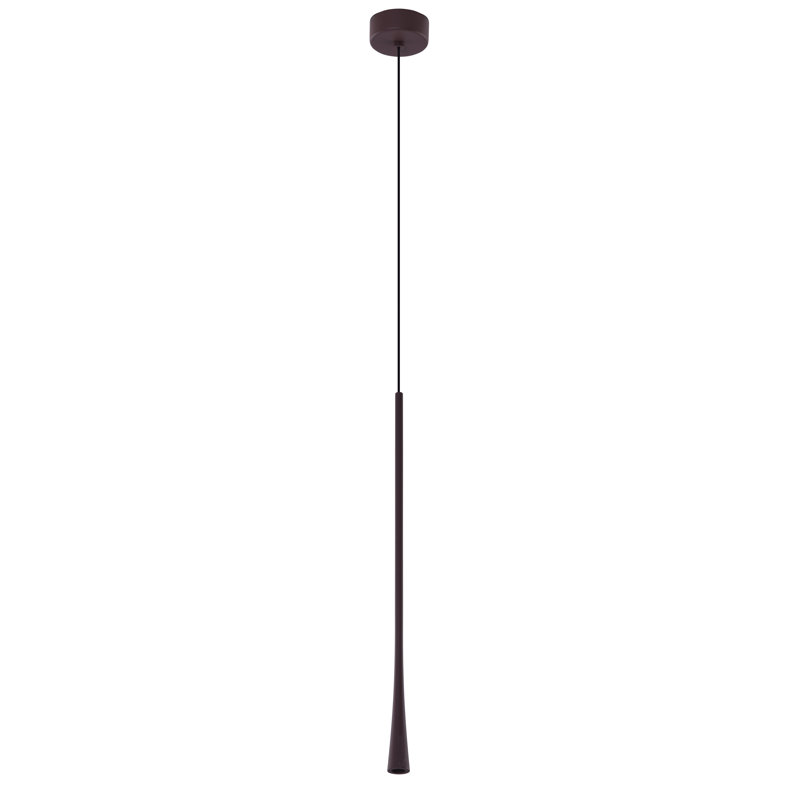 1 - Light LED Cylinder Pendant, Brown
