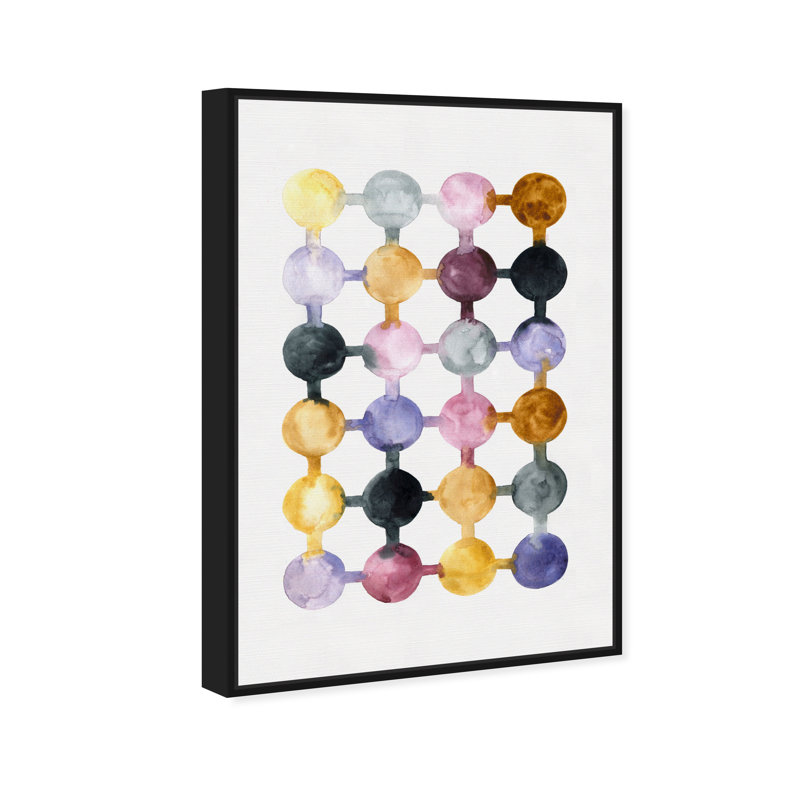 Impression abstraite de lavande matinale-impression d’art graphique, H 15 po x l 10 po x P 1,5 po, Cadre noir