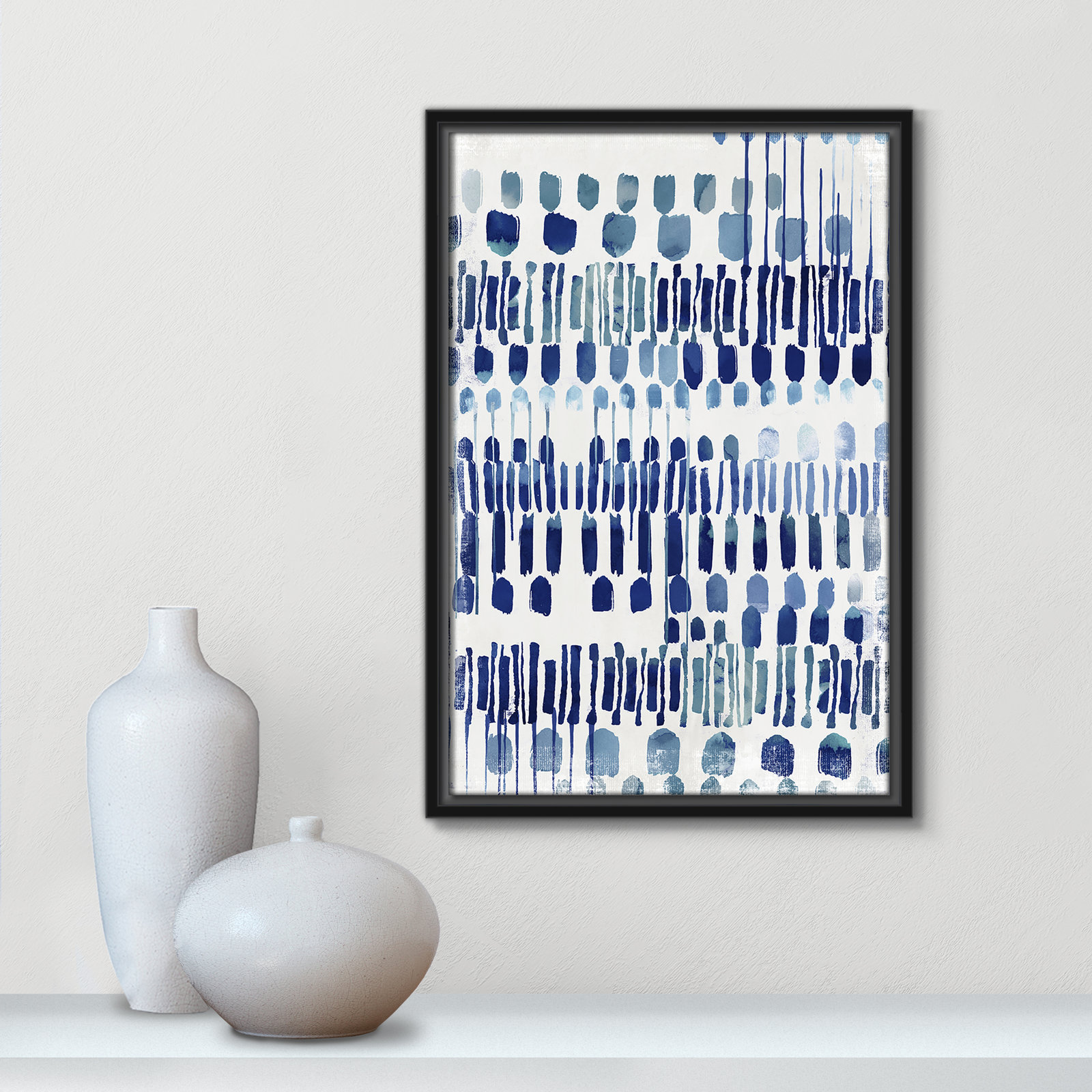 Fynn "Continuously I" Painting by Eva Watts, 19.5" H x 13.5" W x 2" D, Black Framed Canvas, No Matte