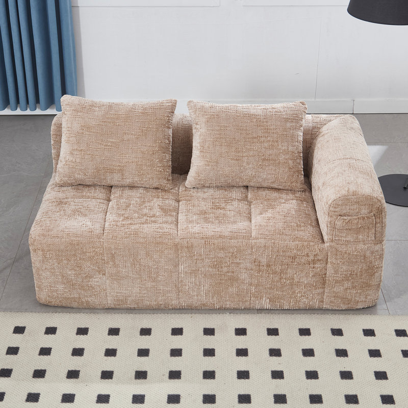 Canapé confortable en chenille pour une détente et un style dans n'importe quelle pièce, khaki Chenille, khaki