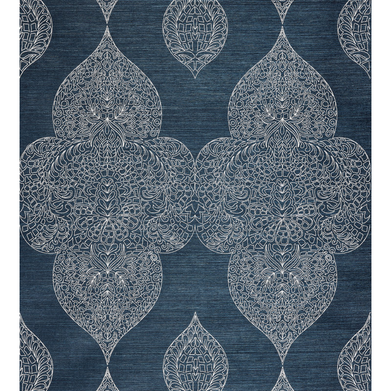 The MET x The House of Scalamandre Taj Embroidered Sisal, Indigo