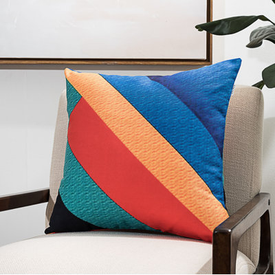  Colorful Diagonal Stripes Throw Pillow