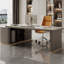 Bureau de direction gris en L en pierre frittée avec tiroirs-481745912-481745914