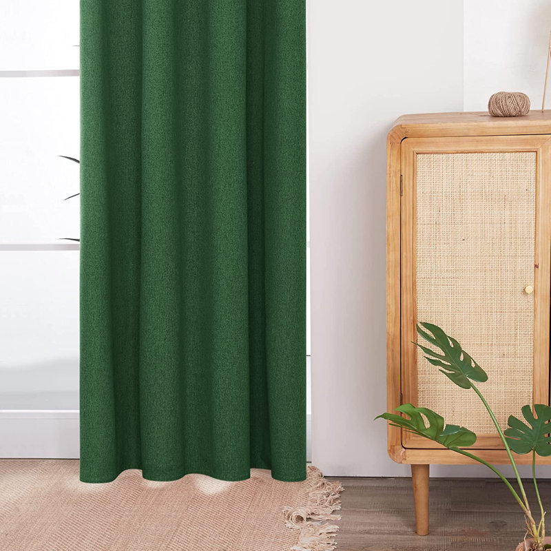 Alhamdi Blackout Curtain Pair, 117cm Width x 229cm Drop, Dark Forest