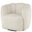 Fauteuil d'appoint pivotant arqué en polyester crème