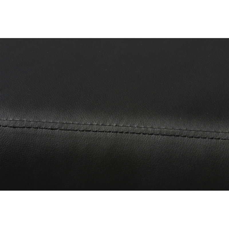 Banc en simili cuir Darcie, Noir, H 19 po x l 48 po x P 18 po