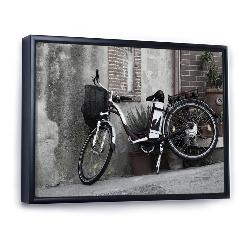 Vélo de style rétro - reproduction de cadre photo sur toile, H 8 po x l 12 po x P 1 po, Toile avec cadre flottant noir