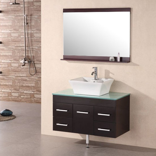 Ensemble de meuble-lavabo simple de 36 po avec miroir Newcastle