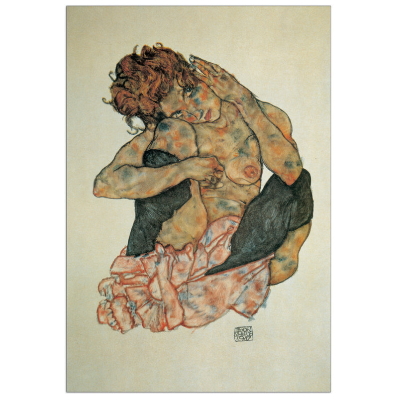 Egon Schiele - No Frame Print on Wood, 100cm H x 68cm W x 1.8cm D