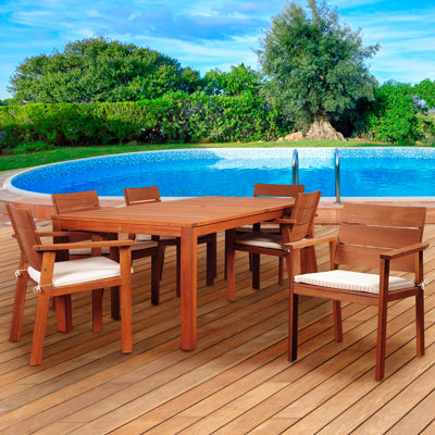 Ensemble repas d'extérieur avec coussins 7 pièces Garima International Home
