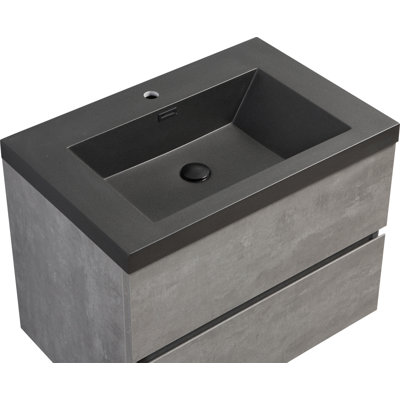 30"" Floating Bathroom Vanity With Sink,Modern Wall-Mounted Bathroom Storage Cabinet with Soft Close Drawers -  Ebern Designs, 10E3AE58412A406D86DBC7934833D2CE