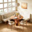 Bistro Dining Table Breakfast Nook Solid Wood Kitchen Table 43" With Heavy Gold Base