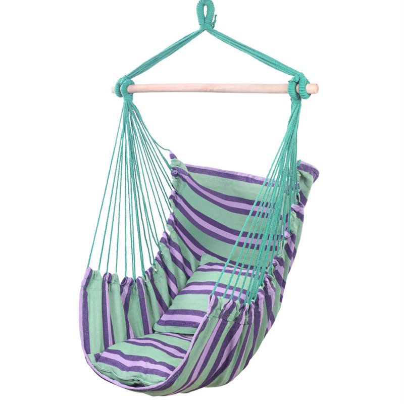 Chaise hamac Hayoon, Vert / mauve / rose