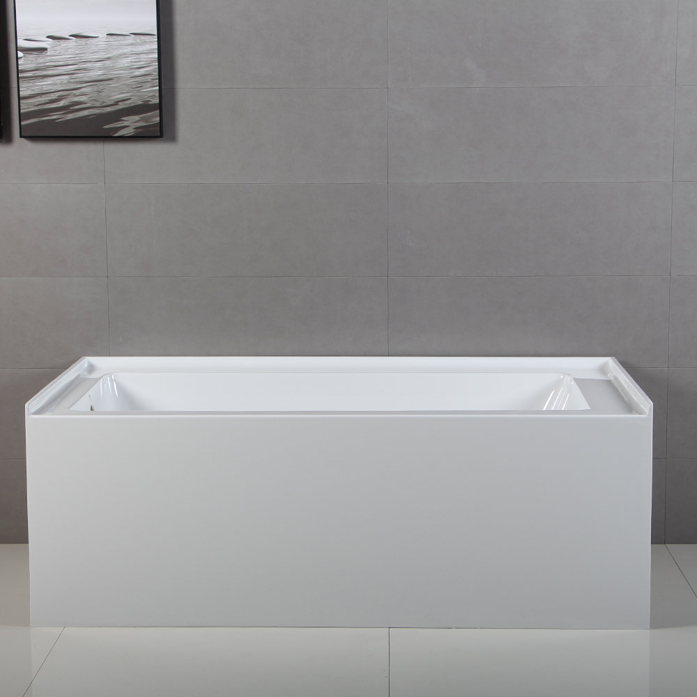 Aqua Eden 60" Rectangular Alcove Bathtub, Left Hand