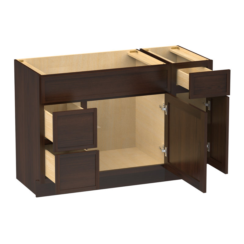 Base de meuble-lavabo simple 48 po seulement, Brun
