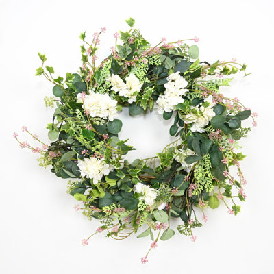 26" Handcrafted Eucalyptus Hydrangea Wreath