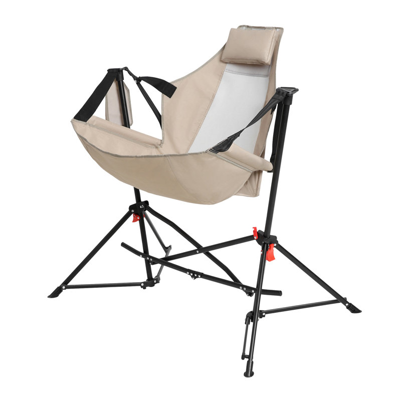 Chaise hamac pliante portative kaki avec structure en acier
