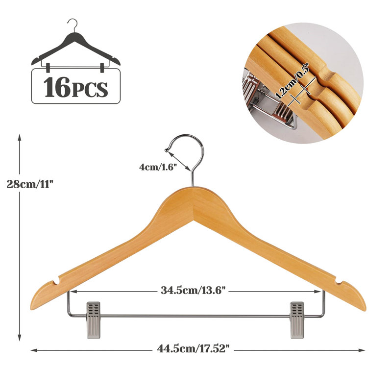 Metal Hangers With Clips, Natural