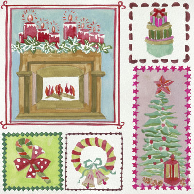 Christmas Patchwork II by Melissa Wang - Wrapped Canvas Print