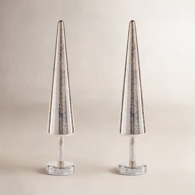 2-Piece Lighted Sparkle Cone Tree Set