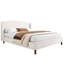 Structure de lit très grand tapissier blanc - tête de lit à oreilles 87,20 po x 79,50 po x 44,50 po, capacité de 500 lb, aucun sommier nécessaire