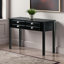 Console rectangulaire à 4 tiroirs Cydne en noir, H 29,23 po x l 47,39 po x P 14,09 po