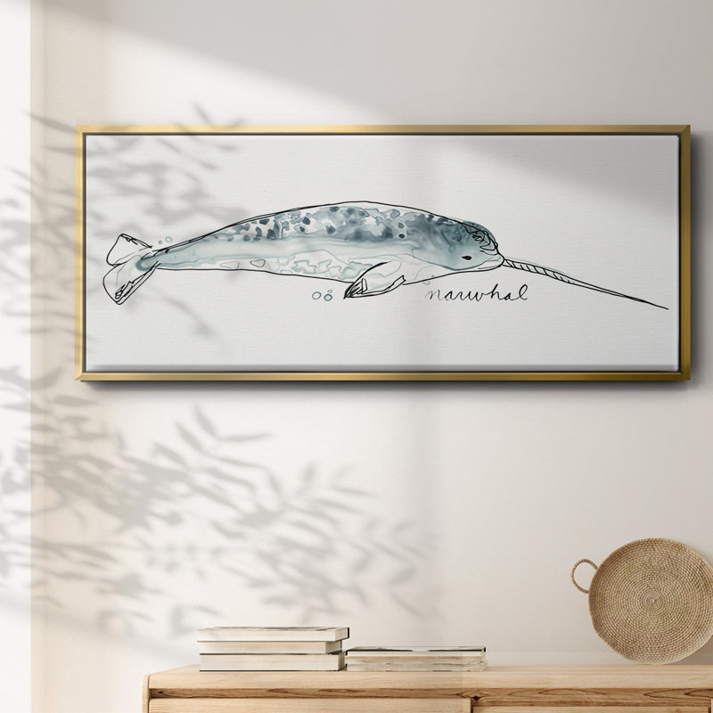 Baleine III - toile encadrée, H 8 po x l 20 po