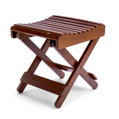 Sorbus Bamboo Folding Step Stool Bench, Dark Brown