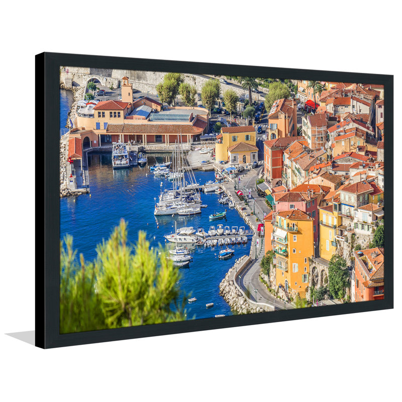 « french riviera », reproduction de photo encadrée, H 35,5 po x l 51,5 po x P 0,75 po