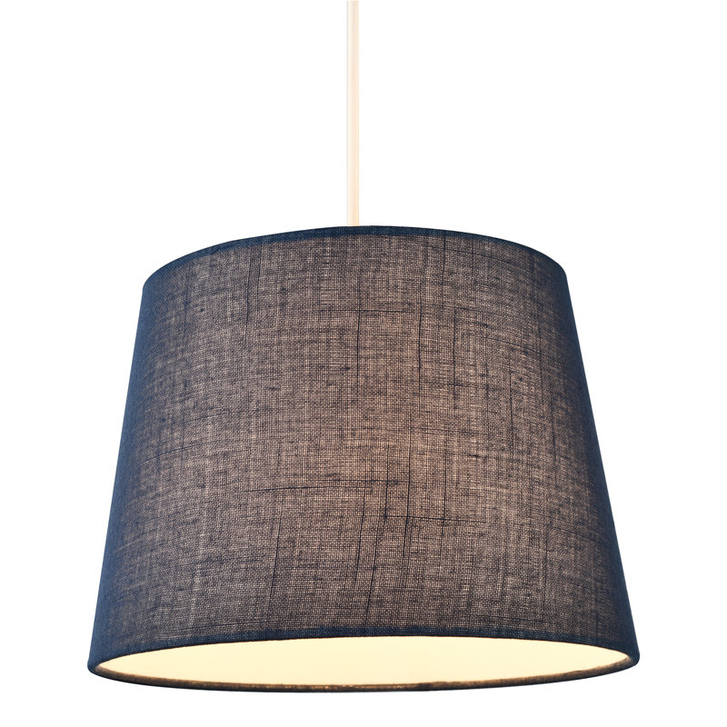 18cm H Linen Drum Lamp Shade ( No Direct Attachment Method ), Blue