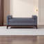 Élégant grand repose-pieds rembourré en tissu élégant avec coussins - Banc de fenêtre gris foncé pour le salon et le vestibule-129159613