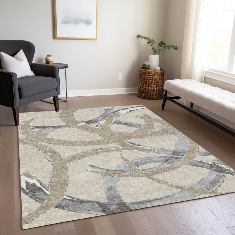 Tapis intérieur / extérieur beige Aloura , 9 pi x 12 pi