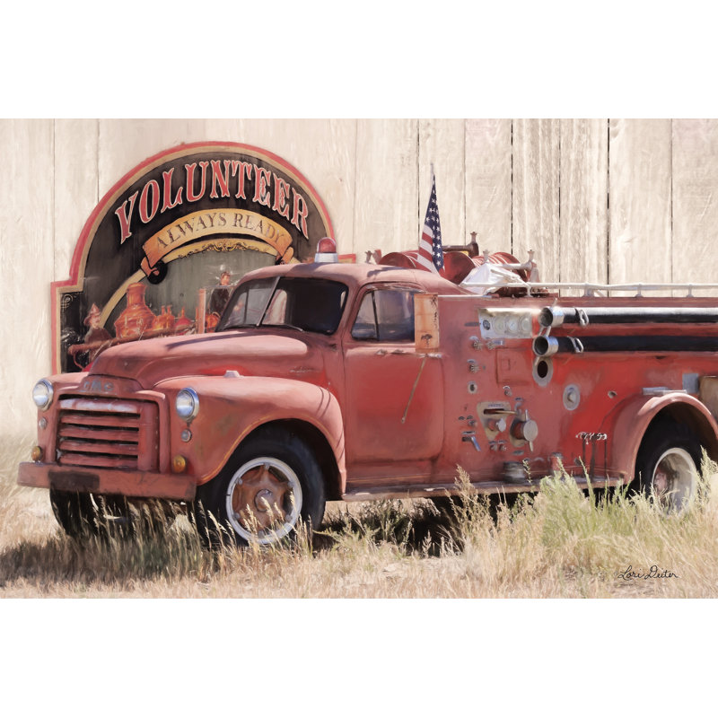 Volunteer Firefighter par Lori Deiter - reproduction, H 8 po x l 12 po, Non, Papier avec cadre photo en érable