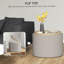 Table basse ronde avec repose-pieds avec plateau rabattable, gris