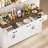 Adra 59"W Farmhouse Buffet Sideboard Cabinet With Adjustable Shelves, Wood Storage Cabinet With 3 Drawers & 4 Cabinet Doors, White/Brown-1606620980